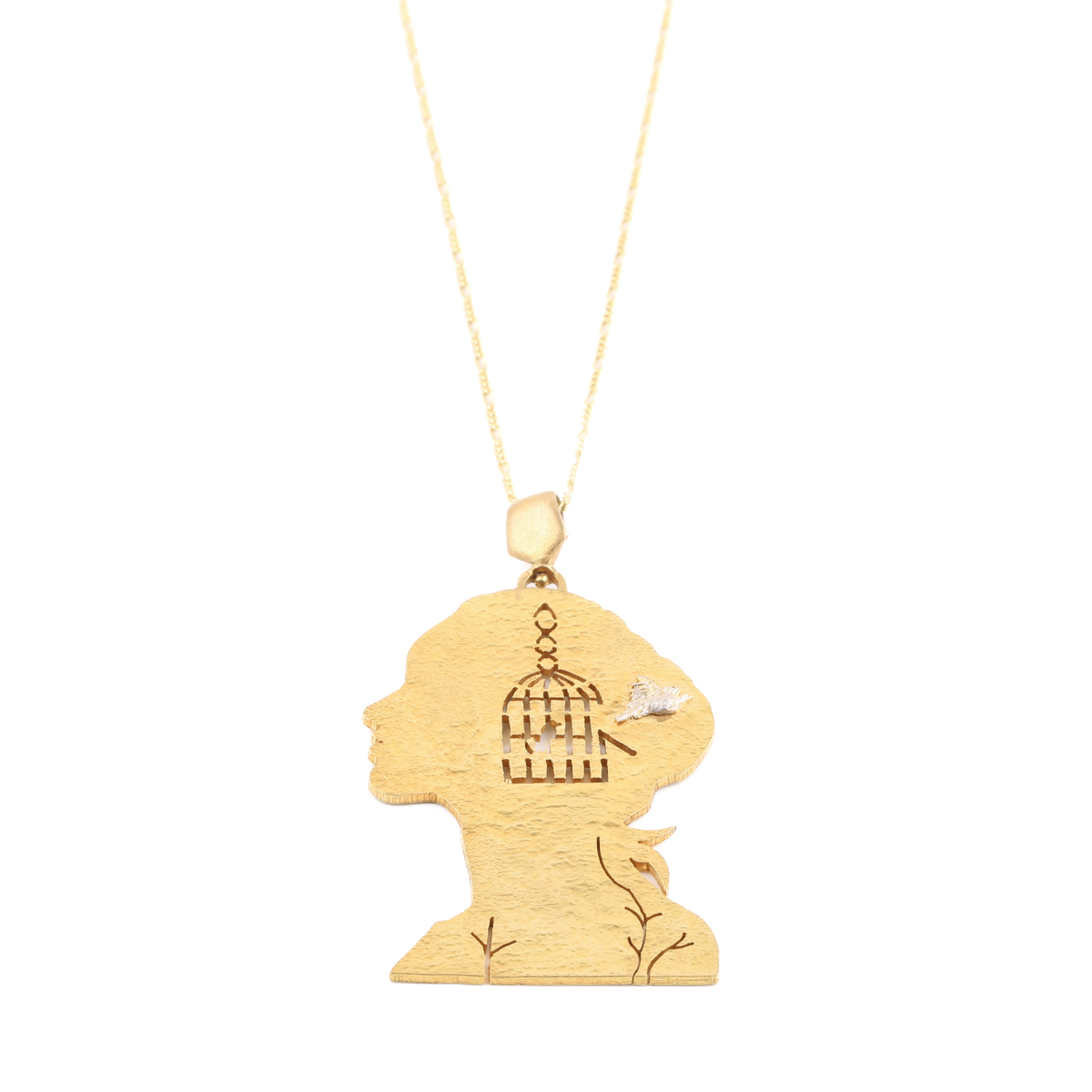Freemind Gold Plated Necklace | Brass Silver Girl Lattice Necklace