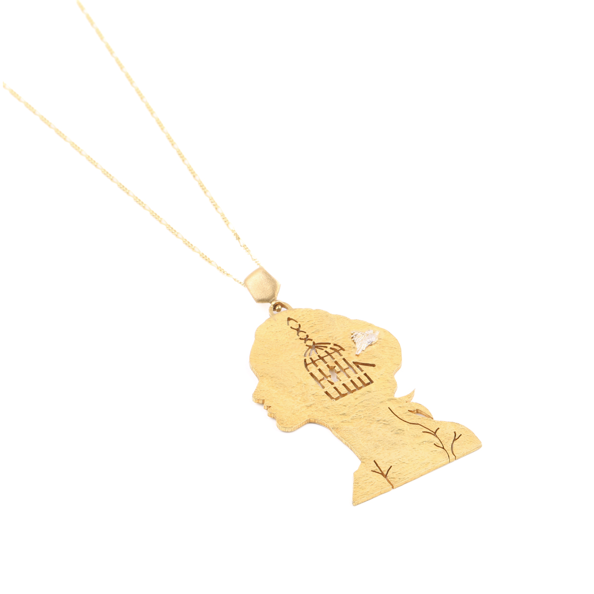 Freemind Gold Plated Necklace | Brass Silver Girl Lattice Necklace