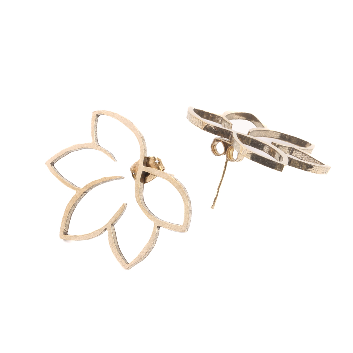 Floral Gold Plated Studs | Brass Floral Studs