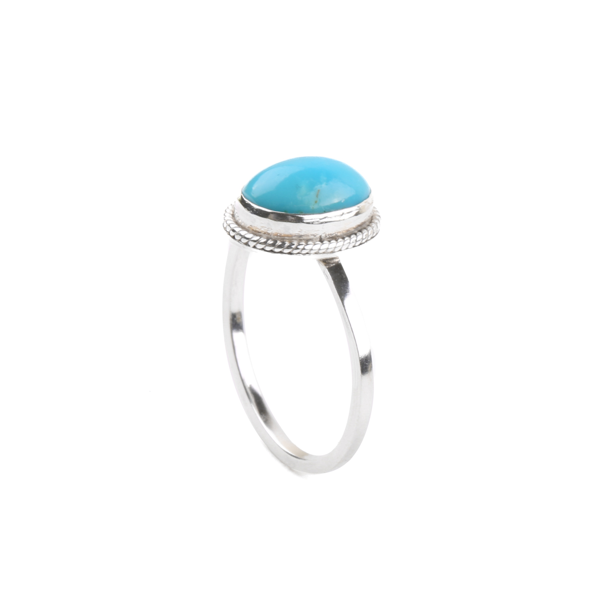 Turquoise Silver Ring | Ellipse Silver Ring