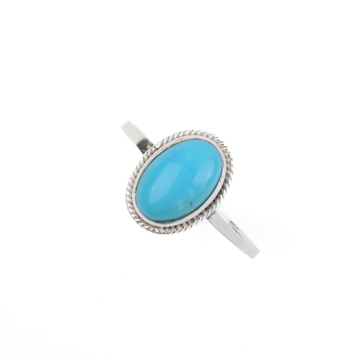 Turquoise Silver Ring | Ellipse Silver Ring