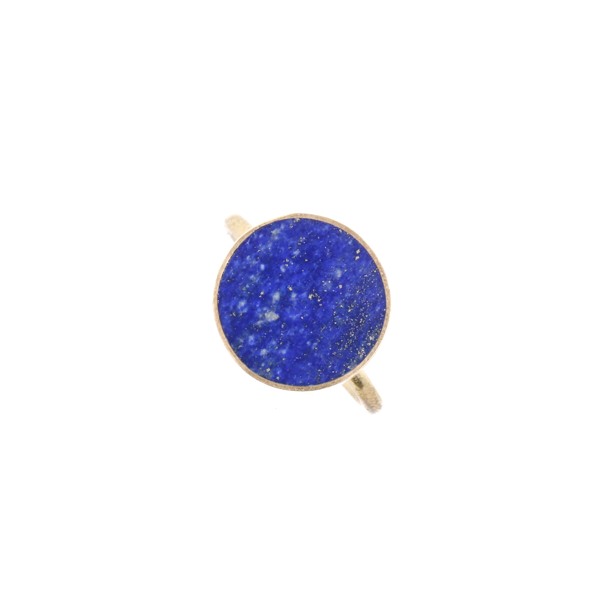 Lapis Gold Plated Ring | Brass Round-Shaped Ring