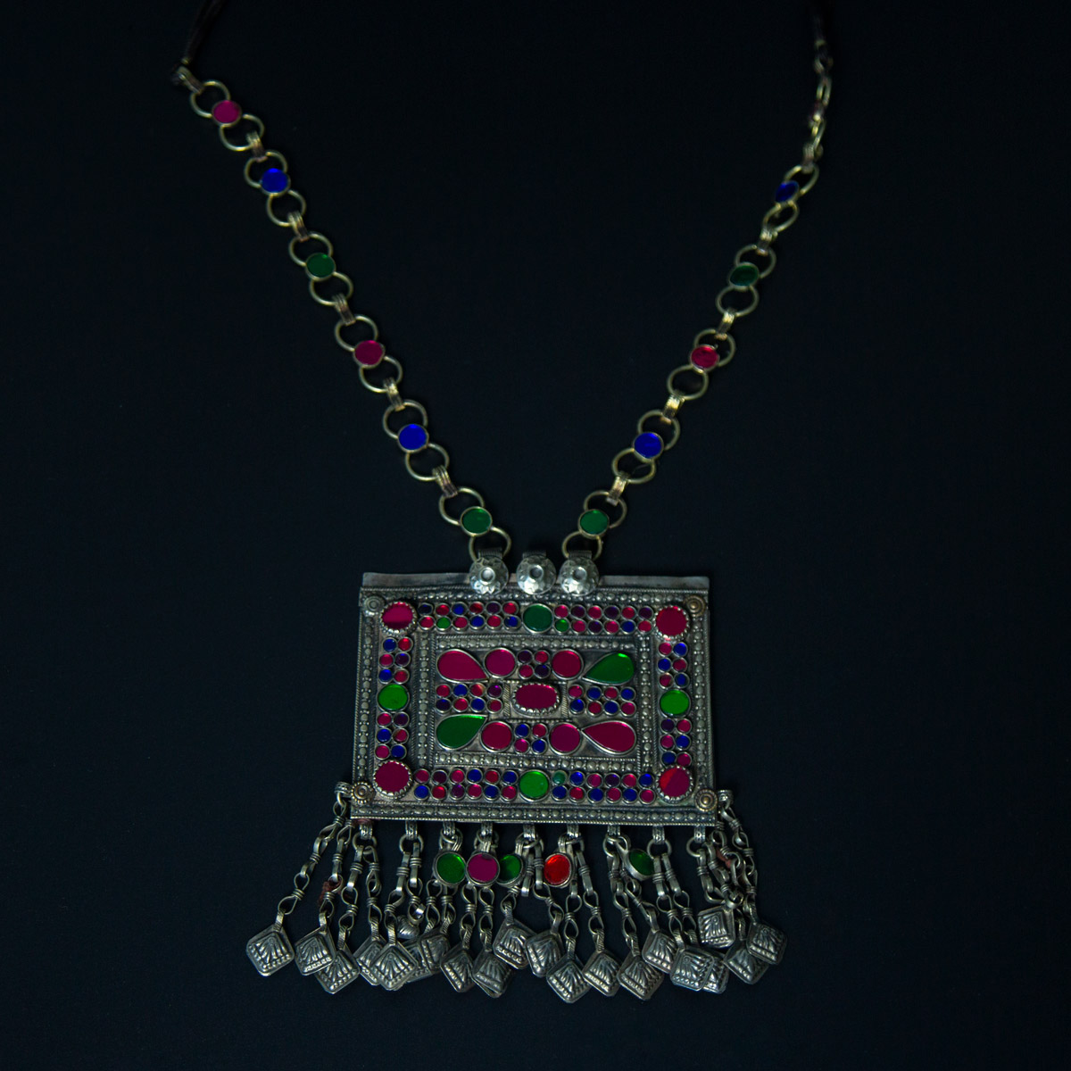 Ancient Style Chandelier Pendant | Silver Tribal Afghan Locket 