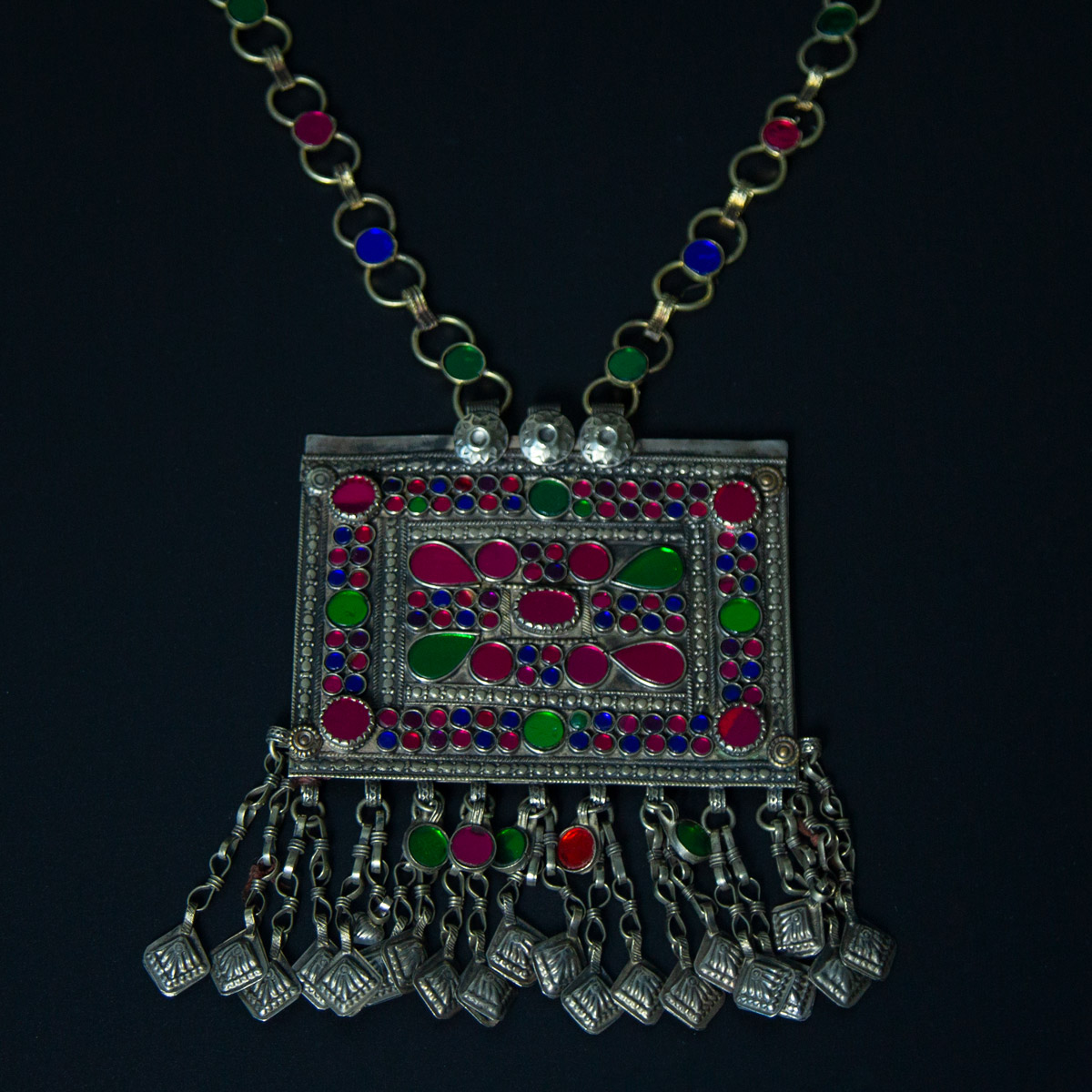 Ancient Style Chandelier Pendant | Silver Tribal Afghan Locket 