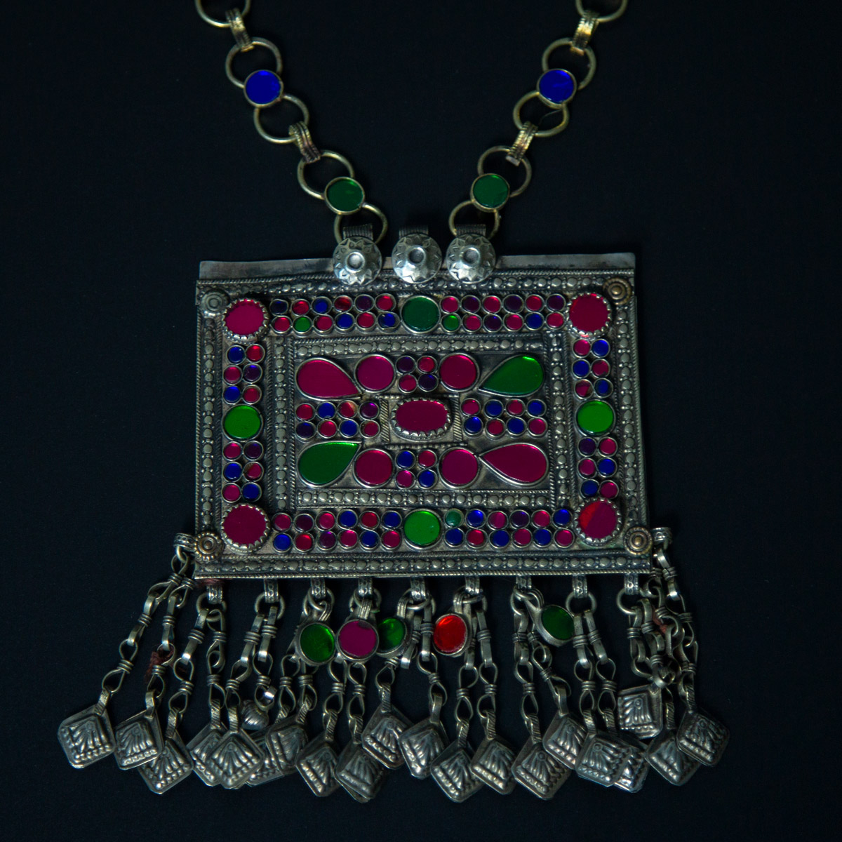 Ancient Style Chandelier Pendant | Silver Tribal Afghan Locket 