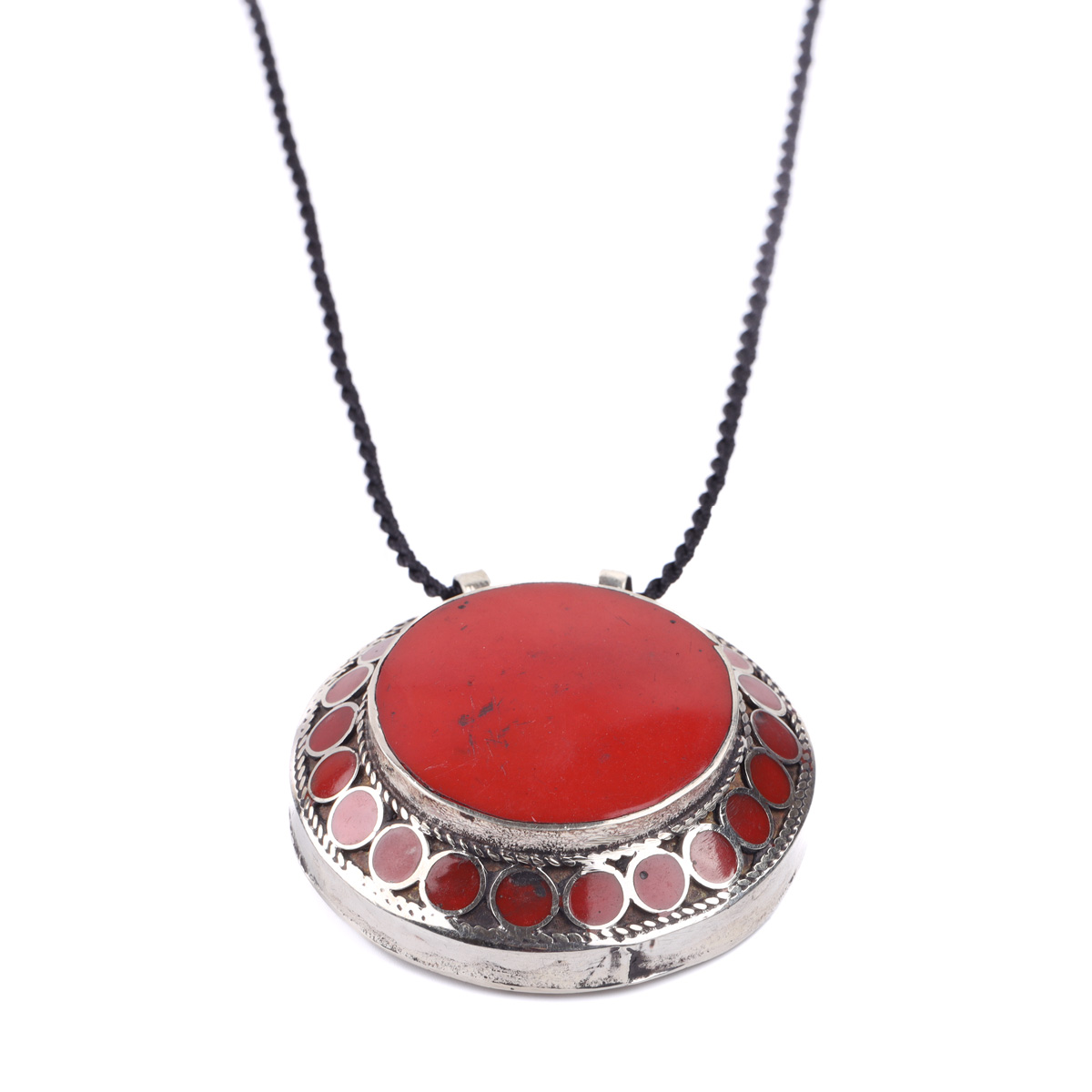 Red Turquoise Gilt Pendant| Traditional Afghan Necklace