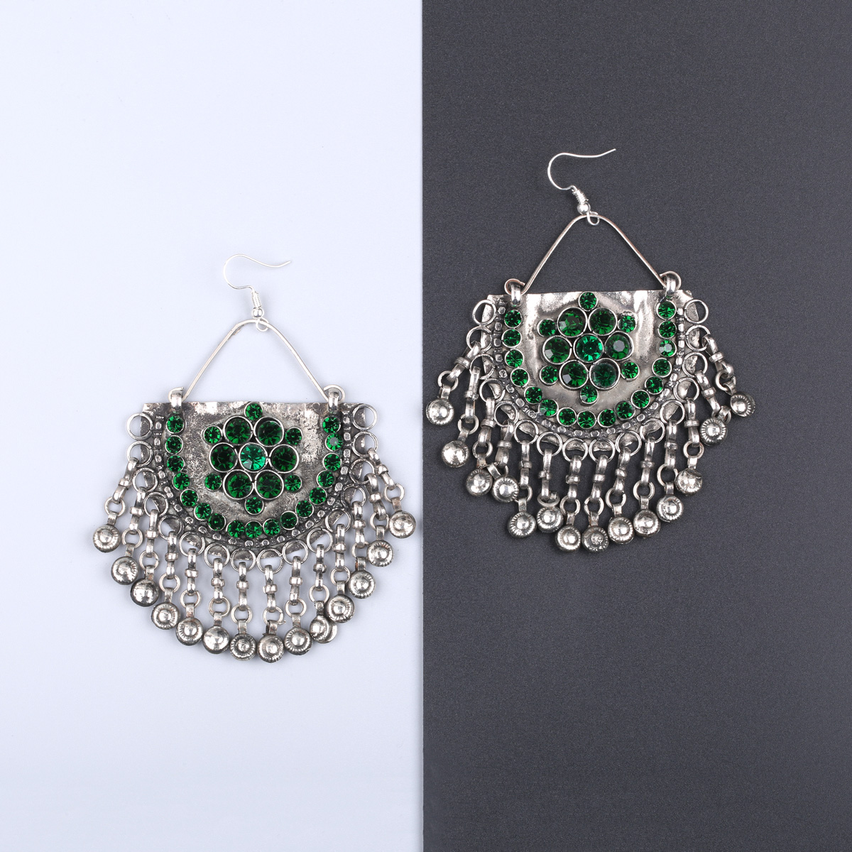 Bronze Tribal Chandelier | Afghan Vintage Earrings