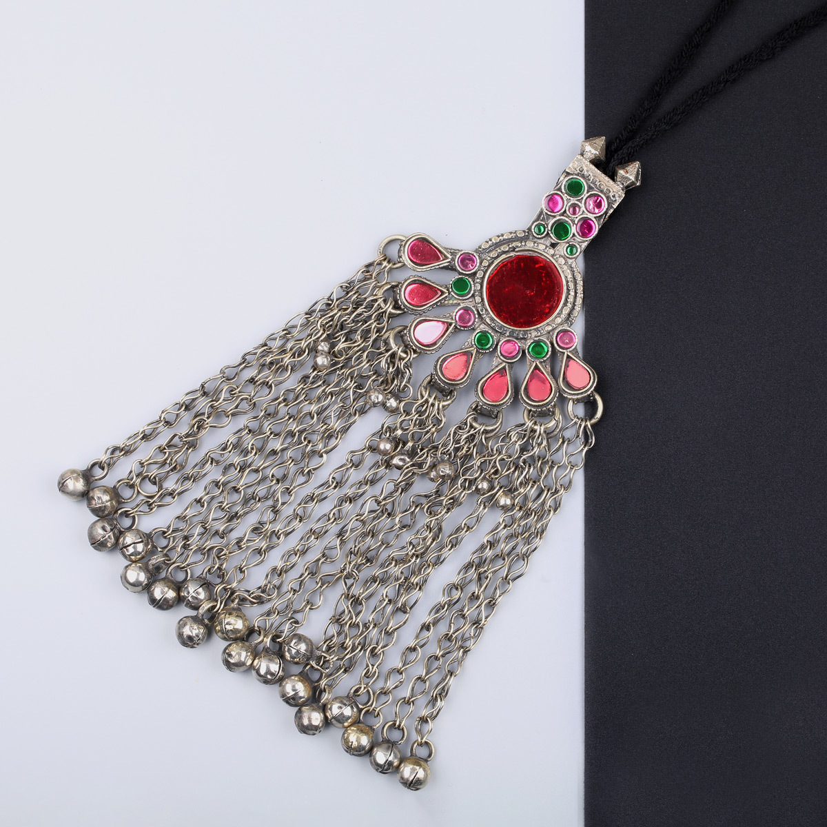 Bezel Traditional Afghan Pendant Necklace | Tribal Antique Stranded Locket