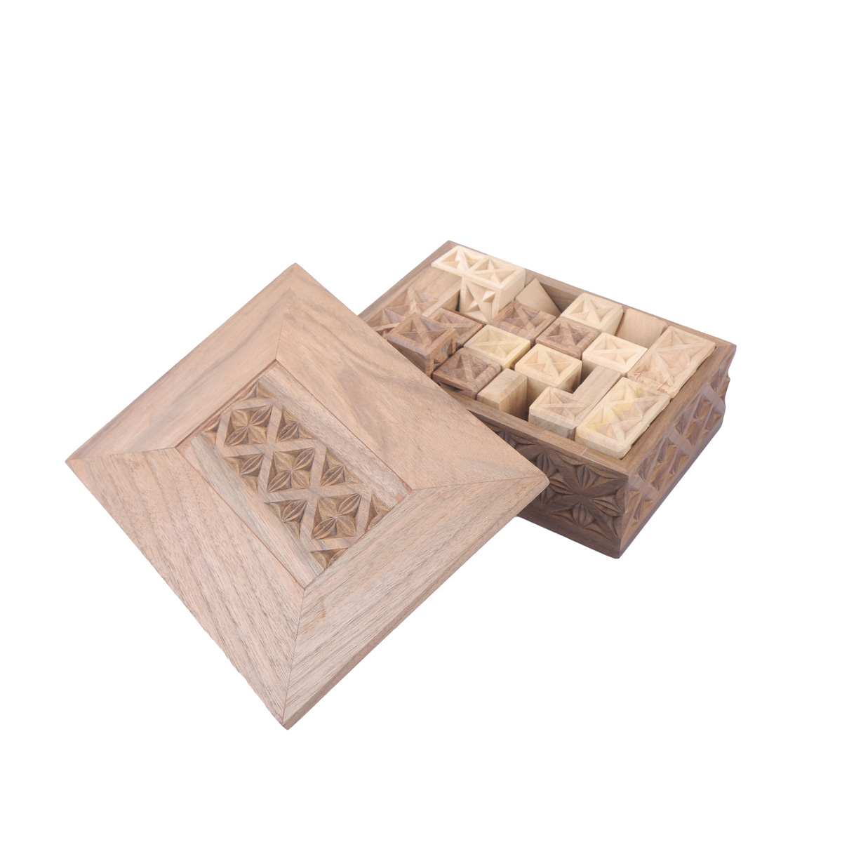Walnut Wood Chess Set | Carved Chess Board & Pieces