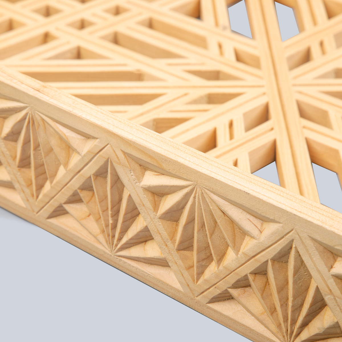 Cedar Wood Jail Design Tray | Cut Design Serving Tray