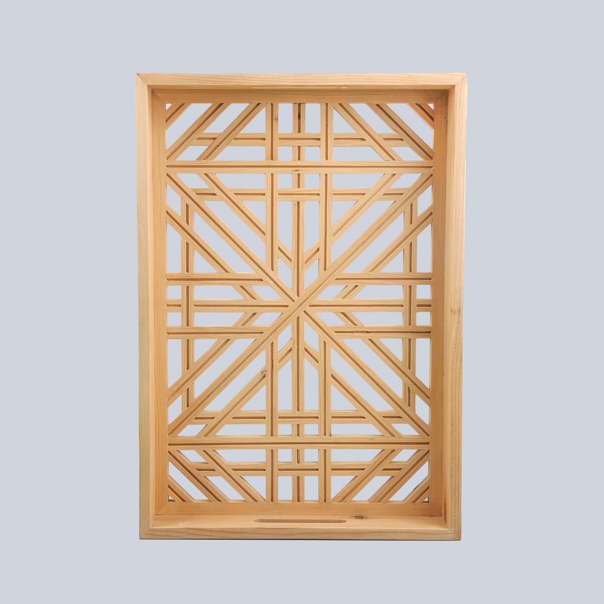 Cedar Wood Hand-craved Jali Tray | Rectangle Cut Design Serving Tray