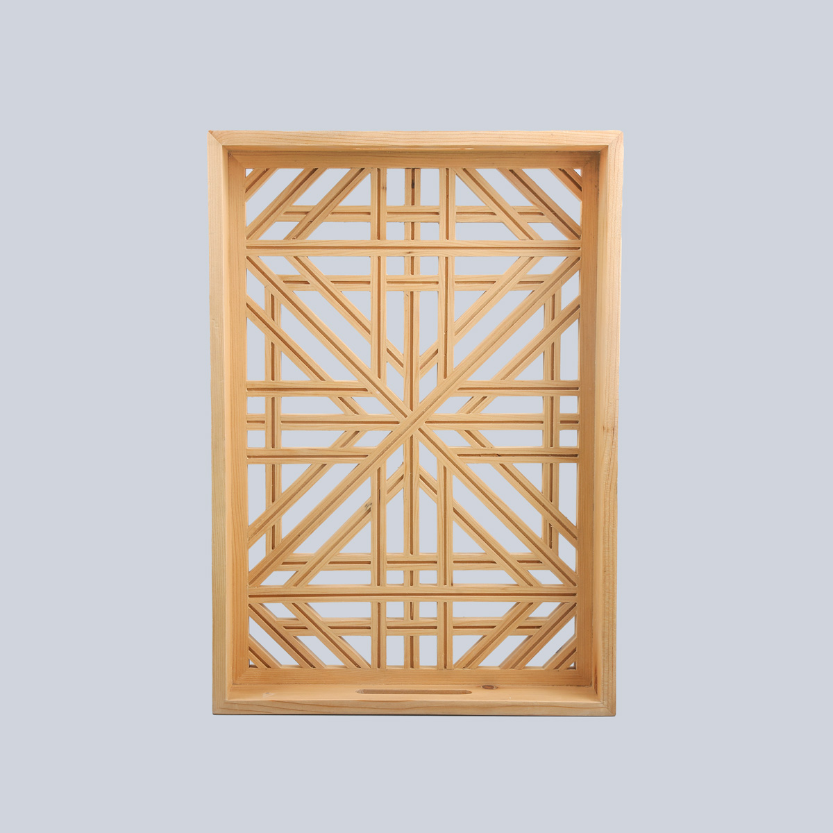 Cedar Wood Hand-Carved Serving Tray | Rectangle Cut Design Tray