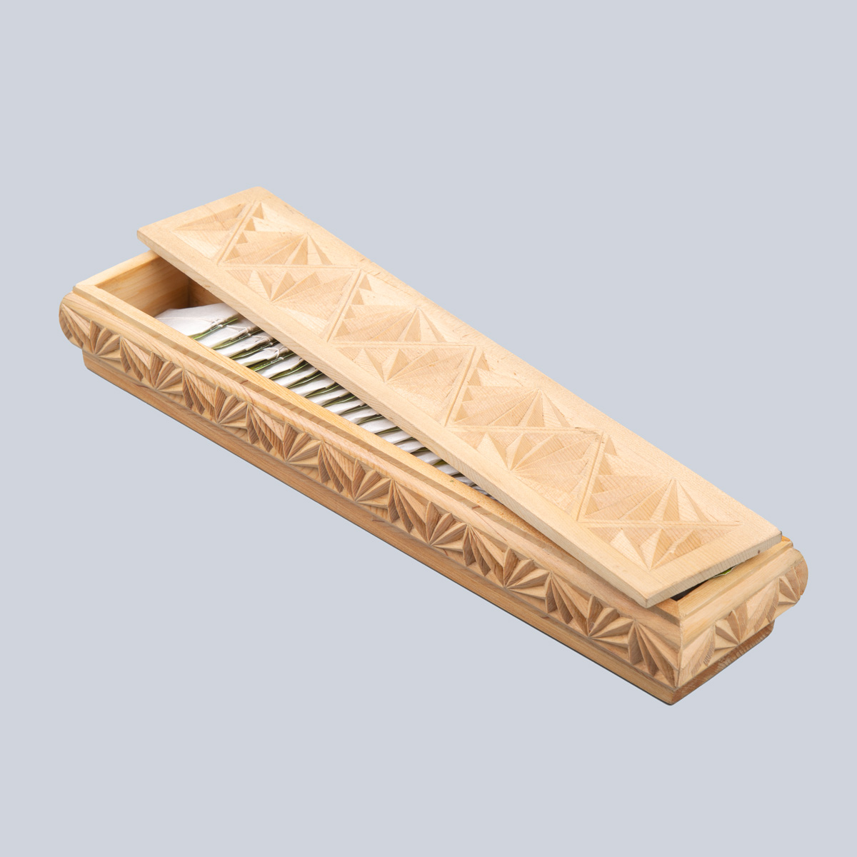 Wooden tray and dry tea holder handmade set