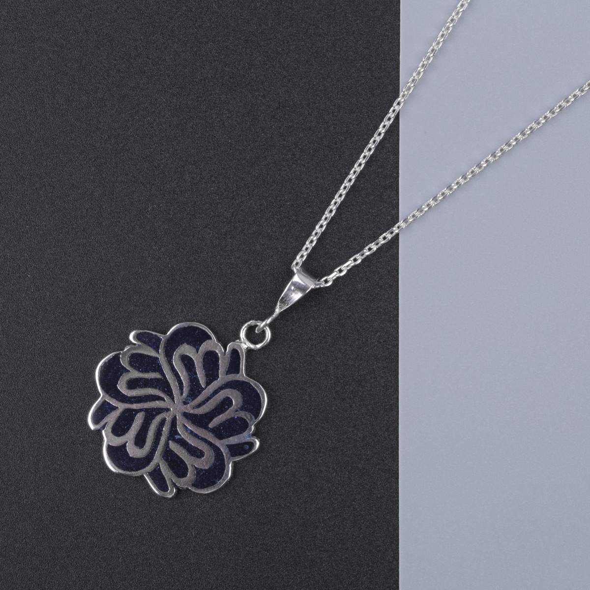 Allah Tear Drop Necklace | Silver Lapis Locket