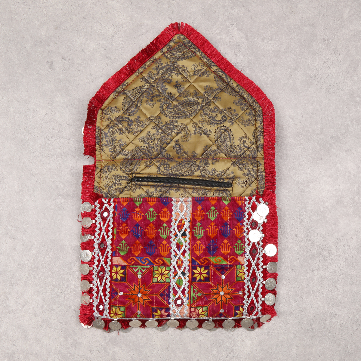 Hand Embroidered Antique Envelope Handbag