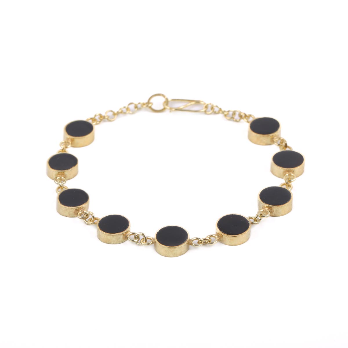 Black Agate Bracelet | Gold Platted Gemstone Bracelet