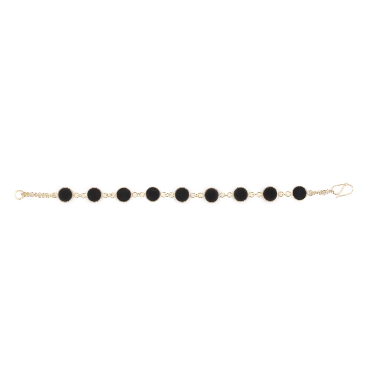 Black Agate Bracelet | Gold Platted Gemstone Bracelet