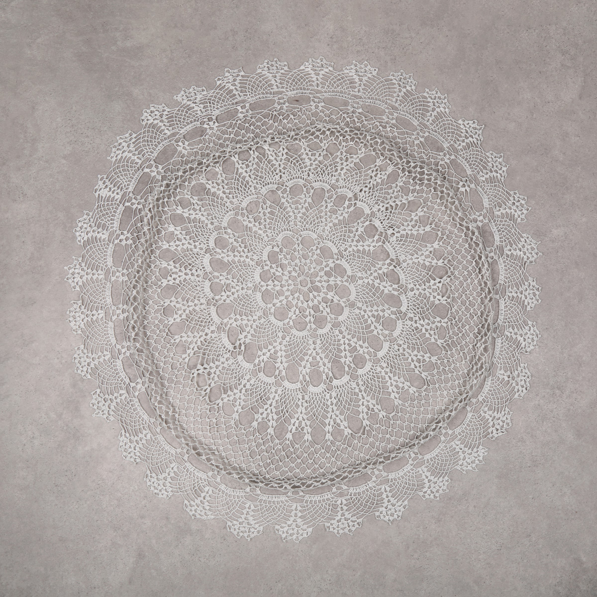 Hand-Knitted Tablecloth | White Wool Crochet Tablecloth