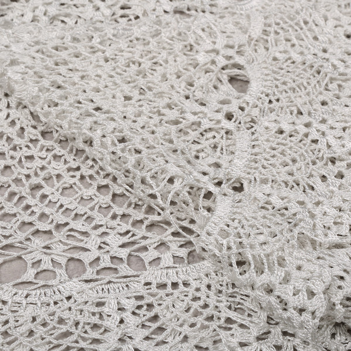 Hand-Knitted Tablecloth | White Wool Crochet Tablecloth