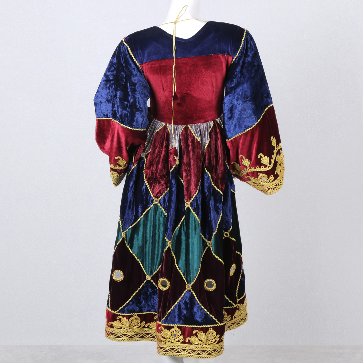 Velvet Cherma Embroidered Pleated Frock | Bridal Gande Afghani