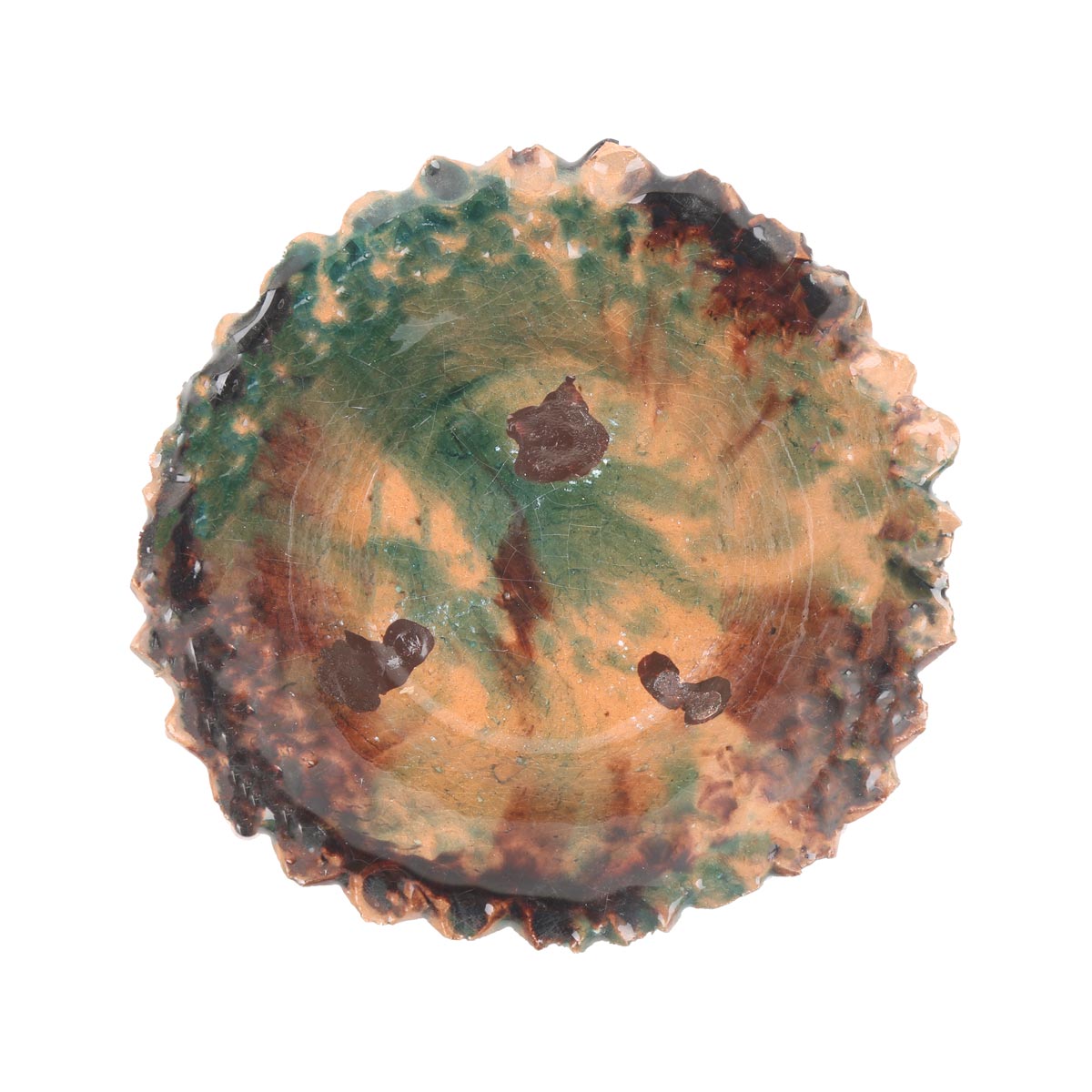 Footed Ceramic Small Plate | Handmade Curled Edge Plate