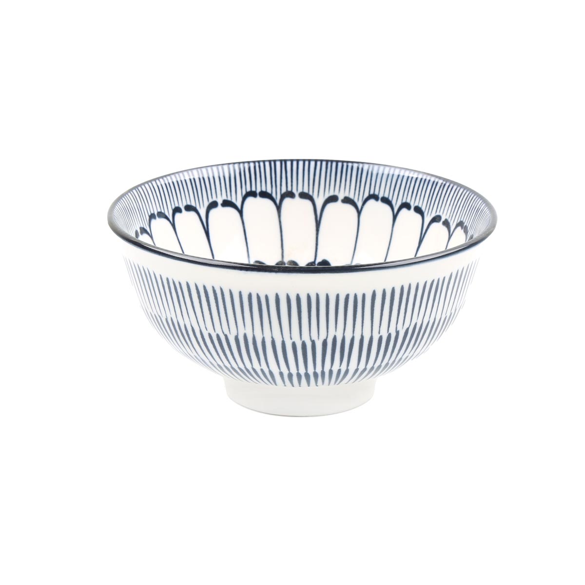 White Footed Ceramic Small Bowl | Hand-Painted Blue Patterned Bowl