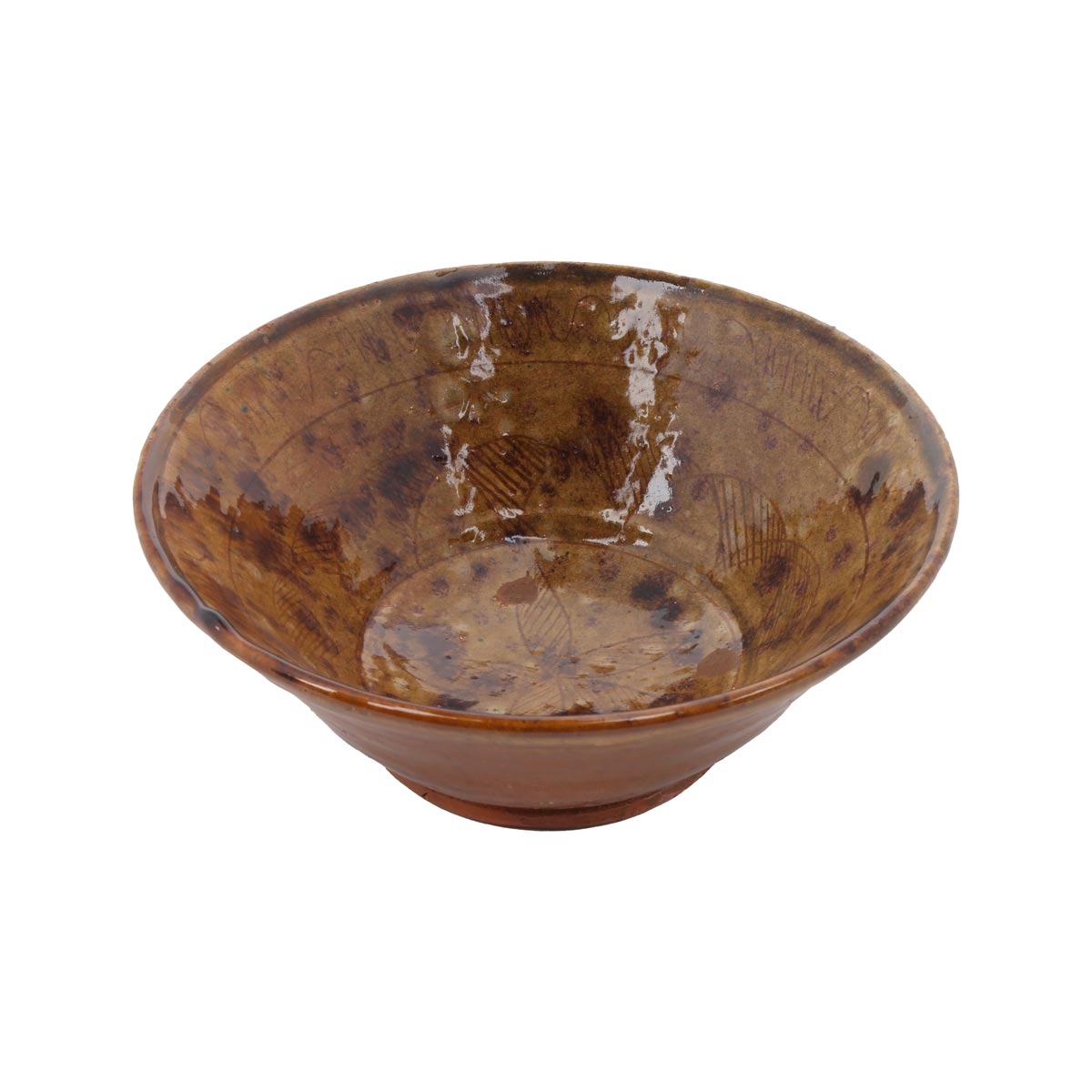 Camel Brown Footed Ceramic Large Bowl | Hand-Painted Rustic Ceramic Bowl 