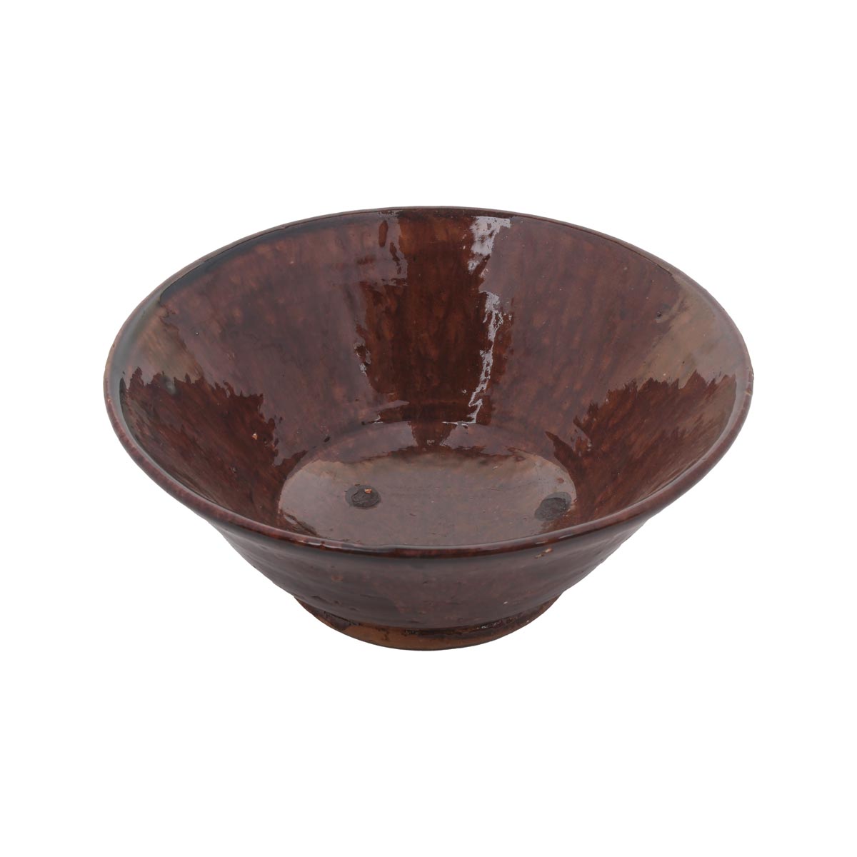 Chocolate Footed Ceramic Large Bowl | Handmade Rustic Ceramic Bowl 