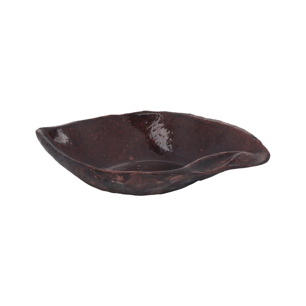 Black Leafy Design Ceramic Bowl | Handmade Rustic Ceramic Candy Bowl 