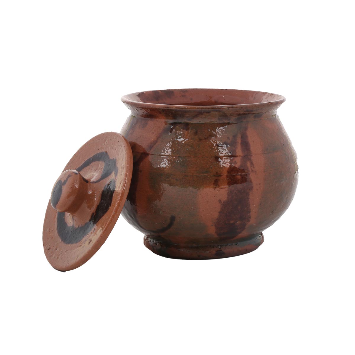 Chocolate Brown Ceramic Sugar Dish | Handmade Black Shaded Sugar Jar with Lid