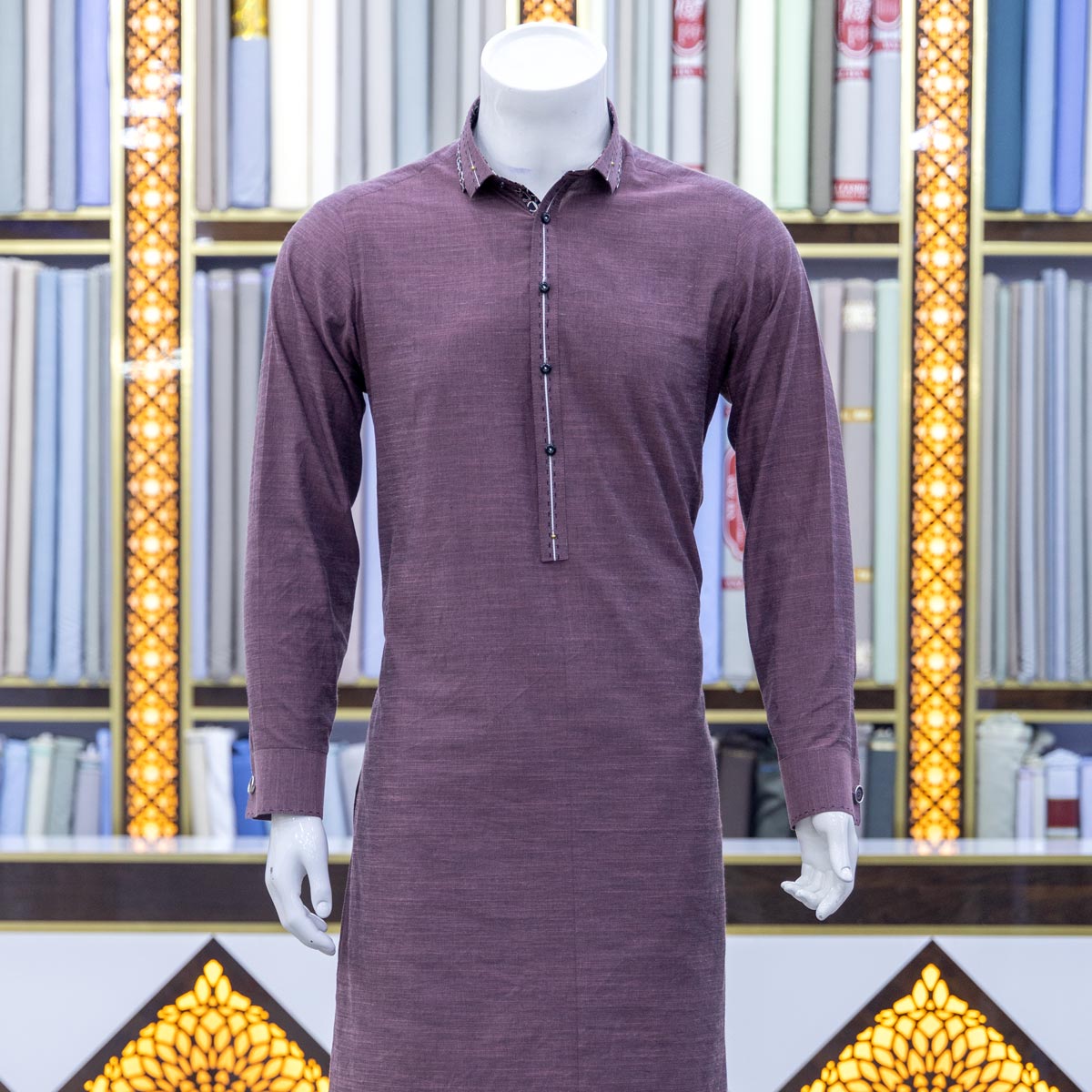 Rose Quartz Indian Embroidered Men's Outfit | Grace Traditional Wear Men's Ensemble