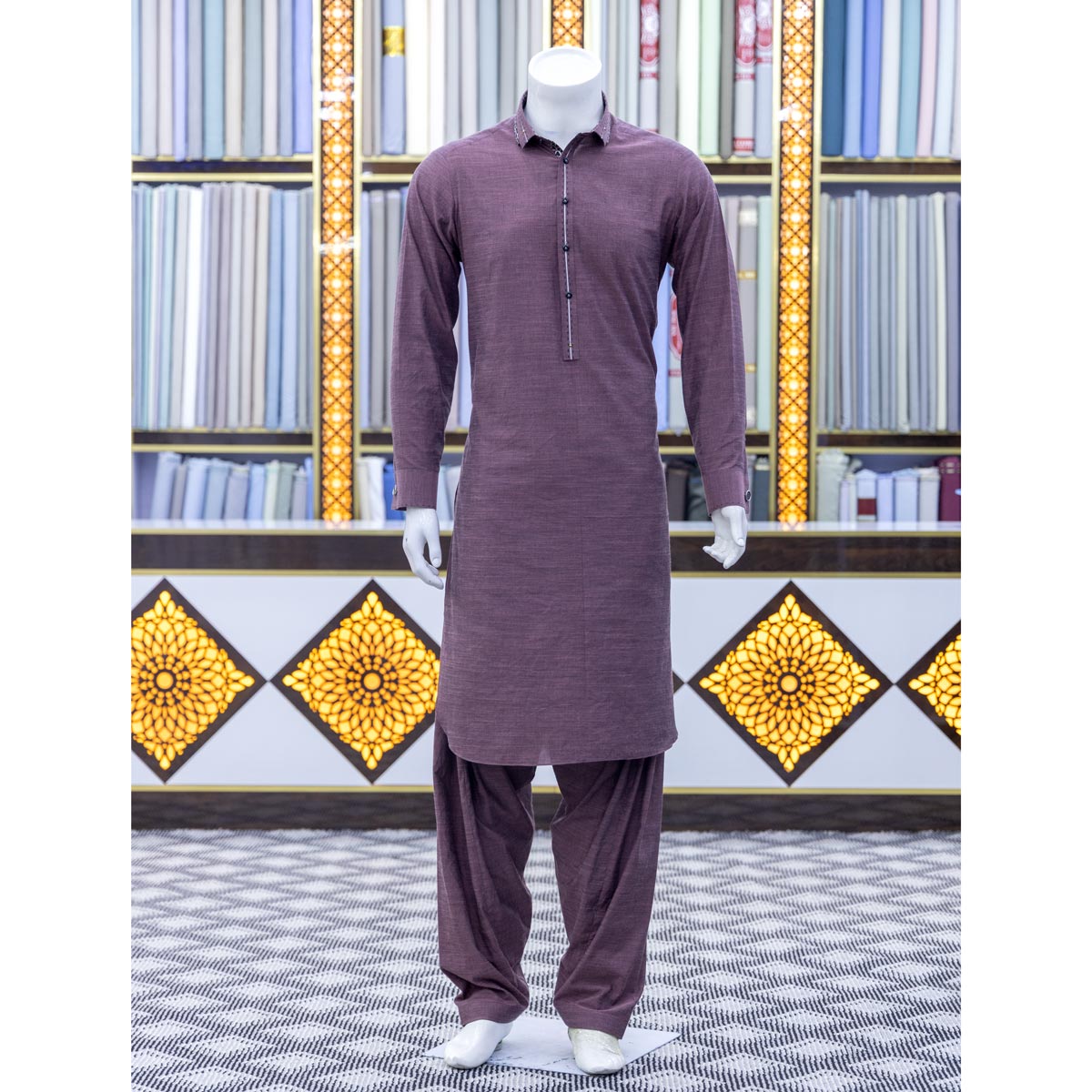Rose Quartz Indian Embroidered Men's Outfit | Grace Traditional Wear Men's Ensemble