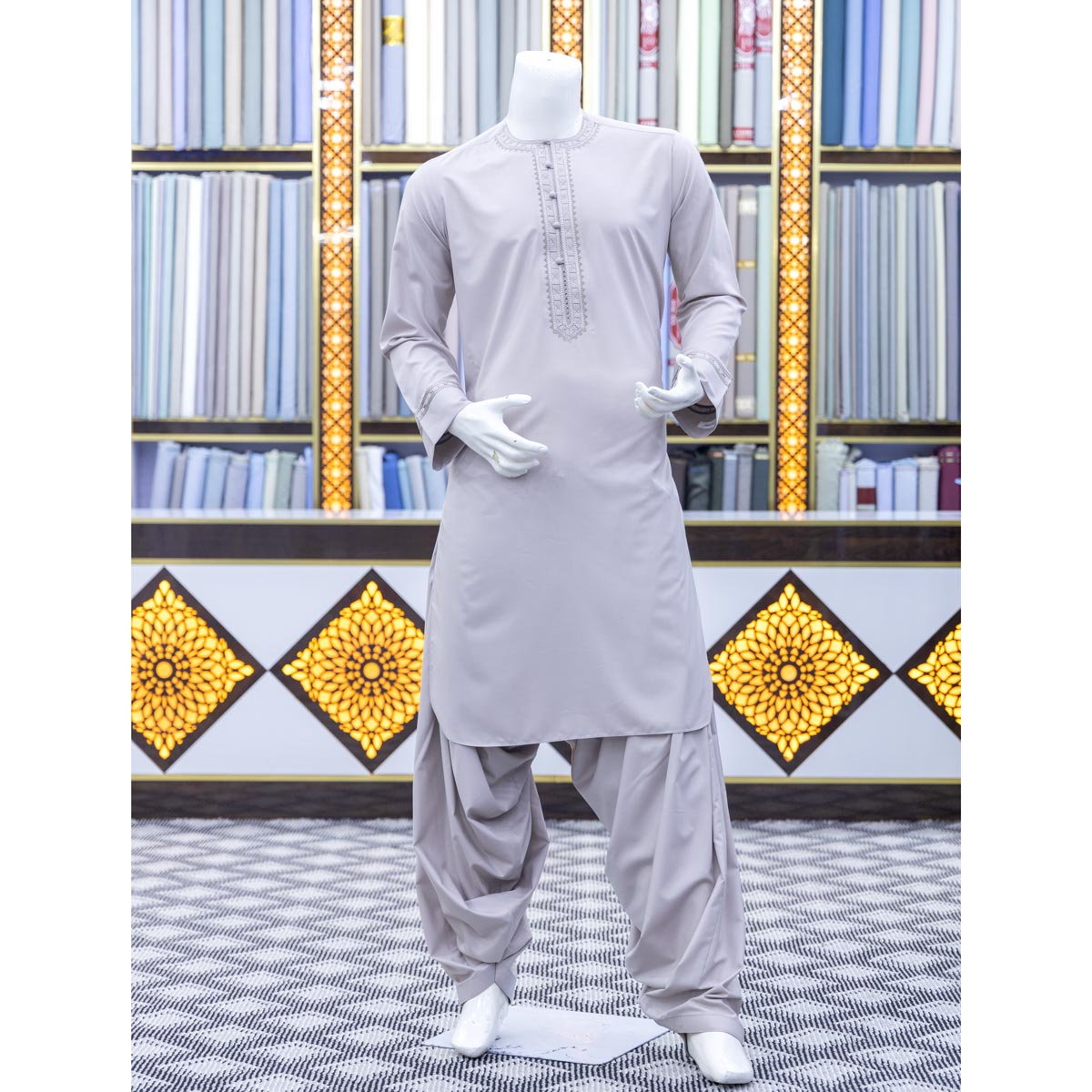 Lemonade Arabic Embroidered Men's Clothing | Grace Traditional Wear Men's Outfit 