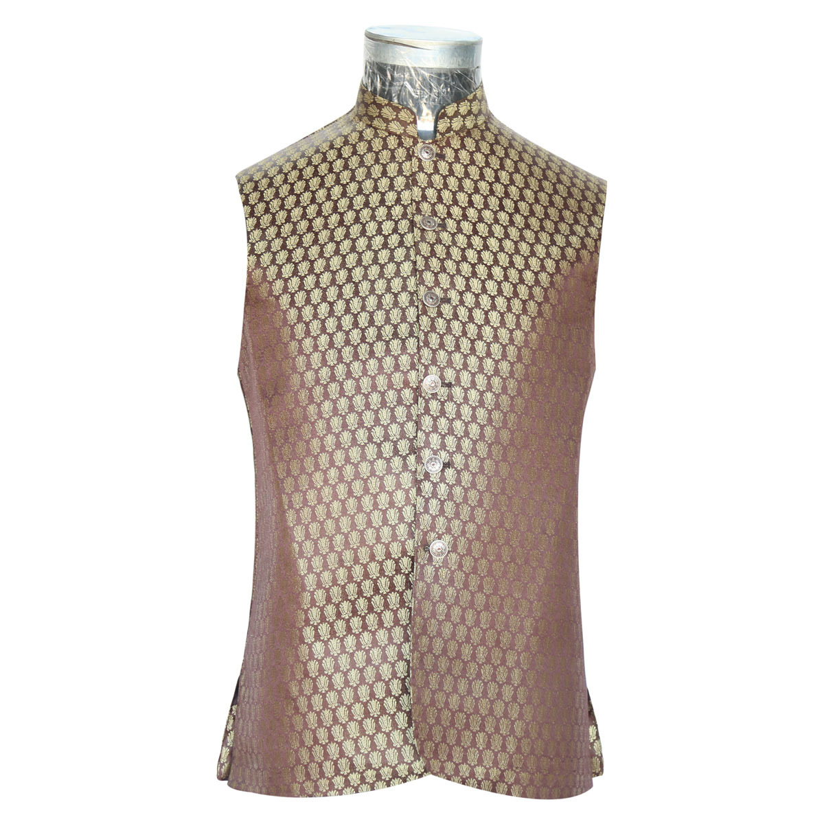 Banarasi Man's Waistcoat | Cream Collared Vest