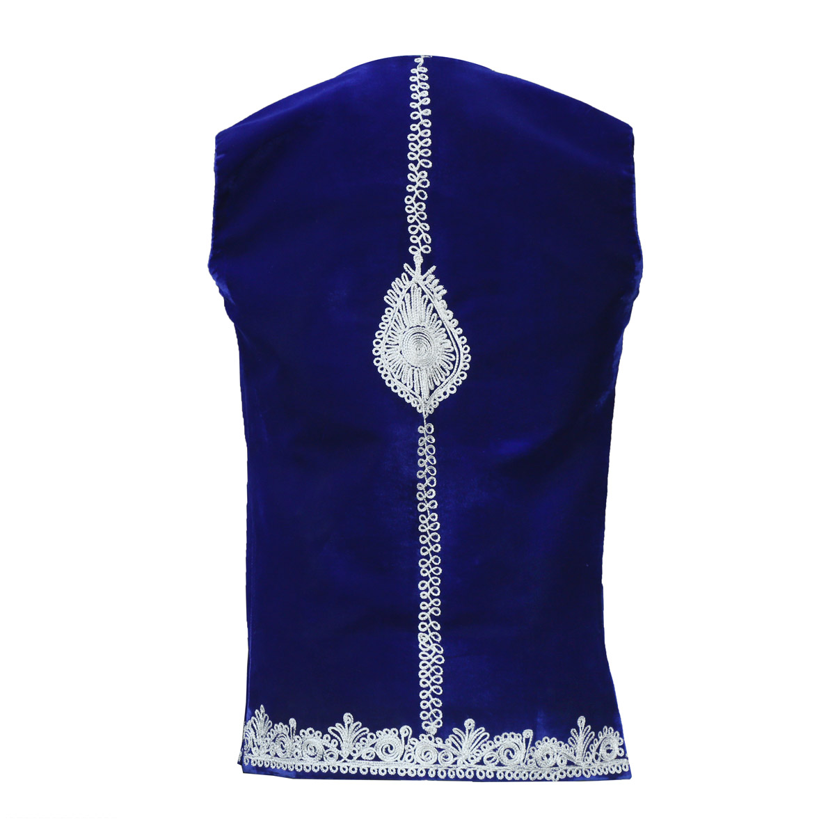 Cherma Embroidered Waistcoat | Blue Velvet Handmade Vest