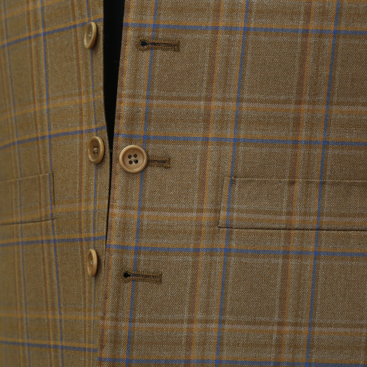 Brown Casual Wear Vest | Handmade Striped Waistcoat