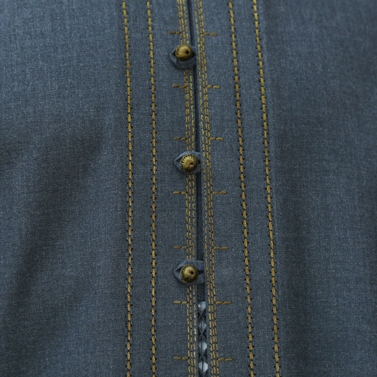 Dark Gray Men's Dress Arabic Collar, Traditional Clothes For Men