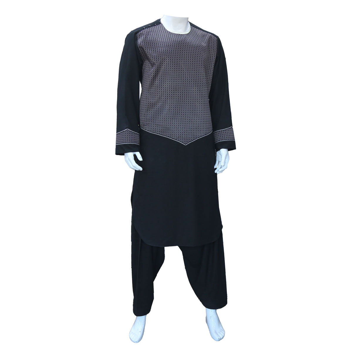 Black Perahan Tunban Set Afghani Outfit, Salwar Kameez Men With Shawl.