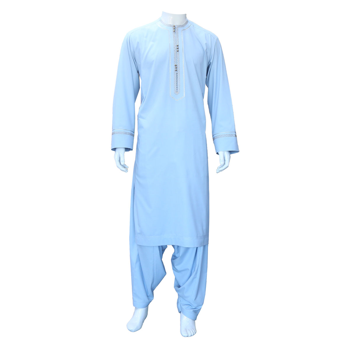 Afghan men clothes, Light Blue color, Pehraan Tunban Simple Afghani Men clothing