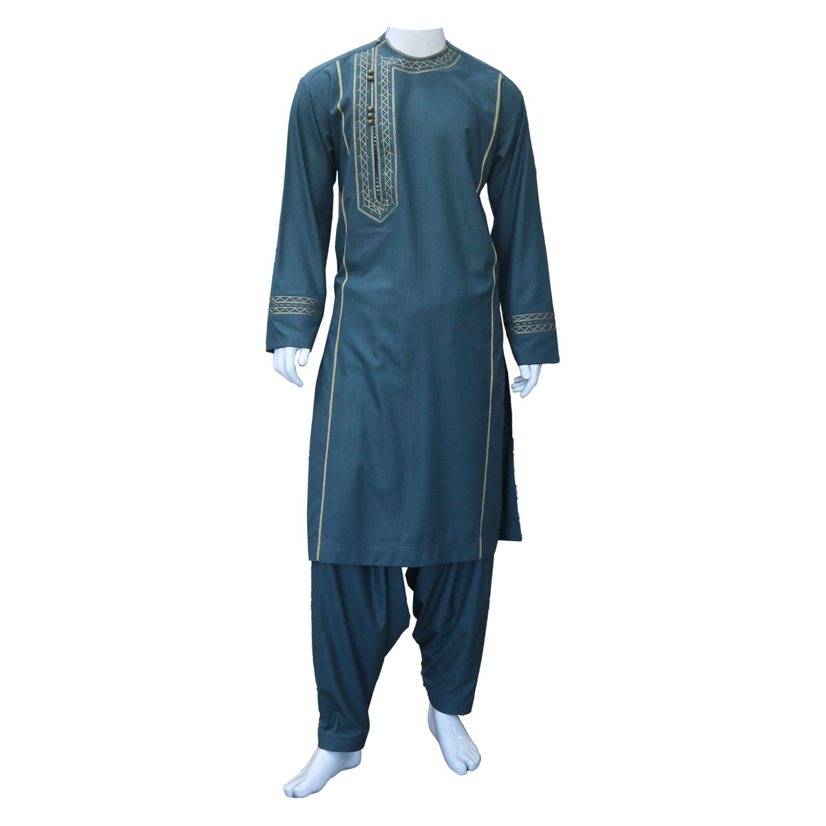 Men's Outfit With Golden Embroidery, Afghan Clothes for men