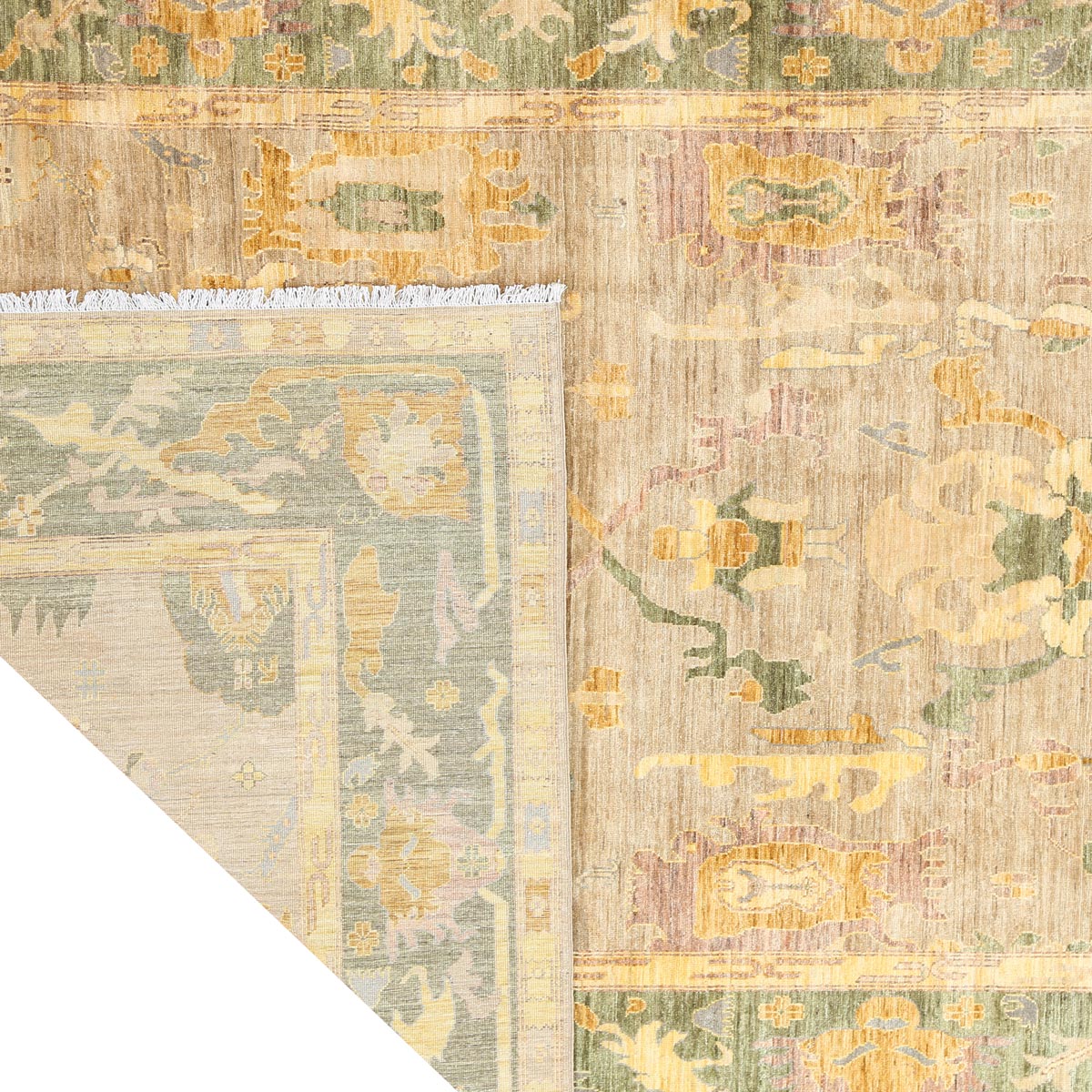 Afghan Wooden Design Handmade Area Rug | 9' 5" X 6' 7"