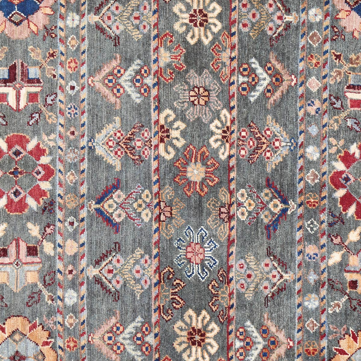Mirror Mixed Design Carpet| Beautiful Afghan Handwoven Rug 3' 7" X 2' 5"