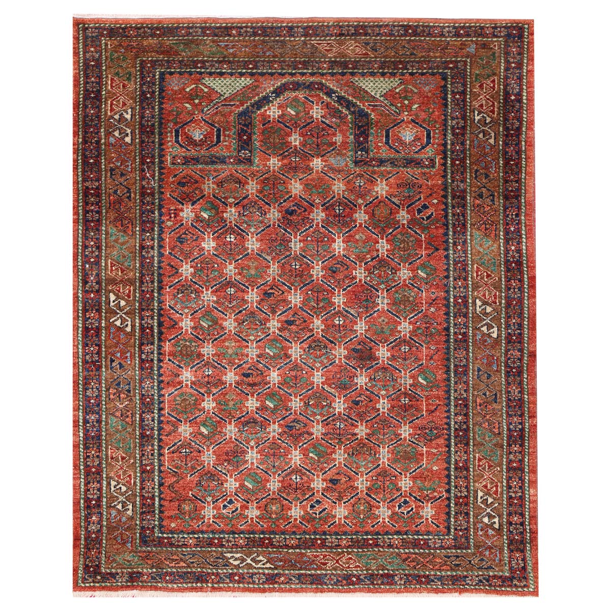 Shirwan Design Best Afghan Handmade Area Rug | 4' 6" X 3' 8"