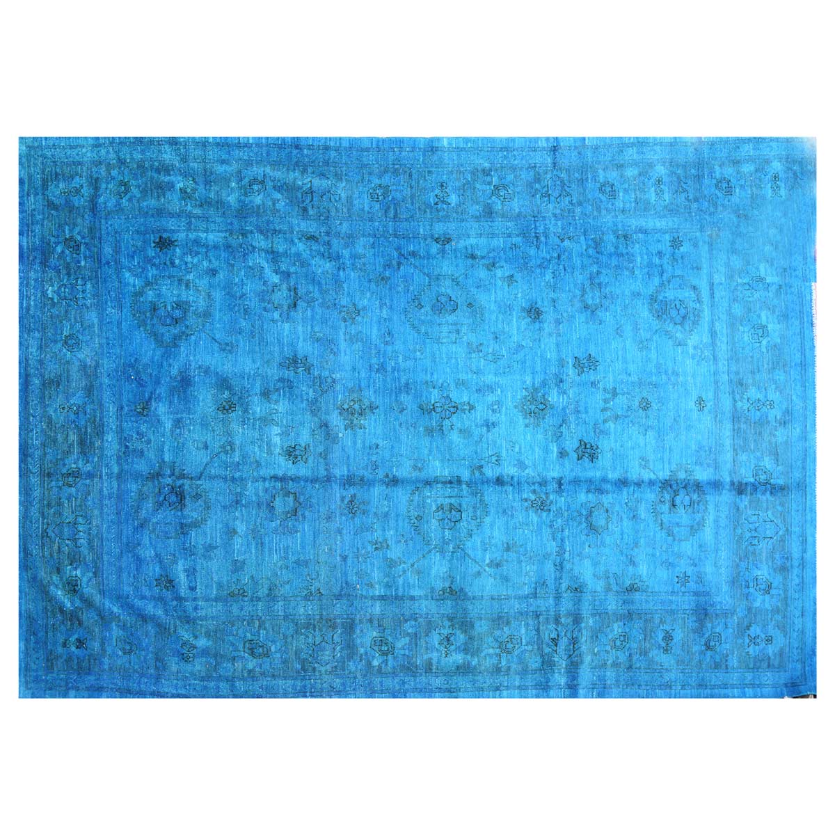 Beautiful Wooden Design Handmade Carpet | 13' 2" X 8' 7"