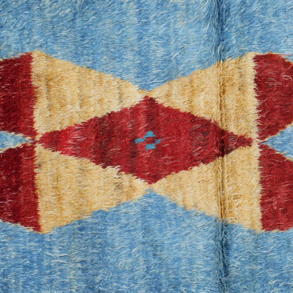Blue Jul Khirs Handmade Afghan Rug | Vintage Runner Rug 16' 0" X 2' 6"