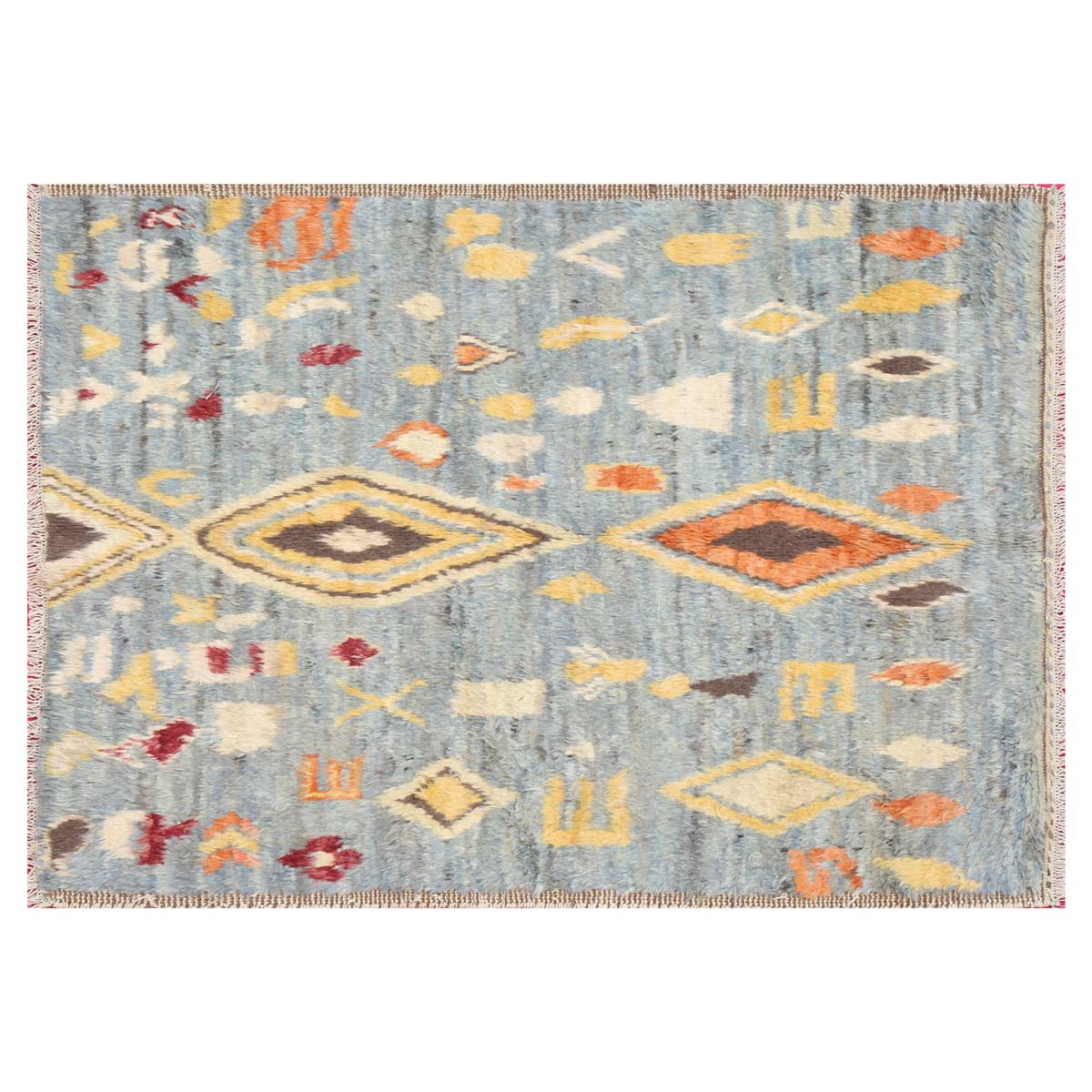 Jul Khirs Handmade Light Grey Area Rug | 5' 5" X 3' 9"