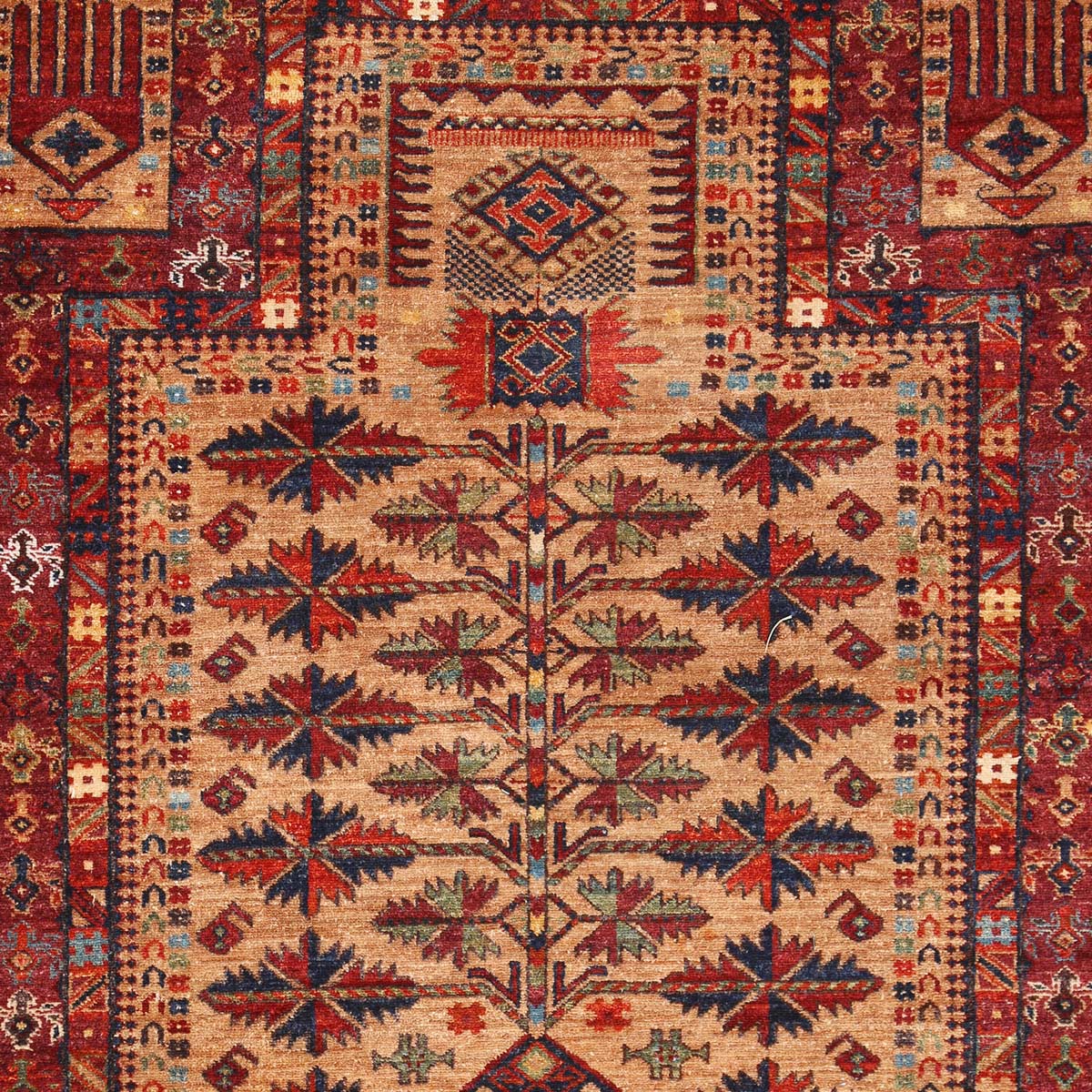Balochi Design Handmade Vintage Prayer Rug | 5' 2" X 4' 0"