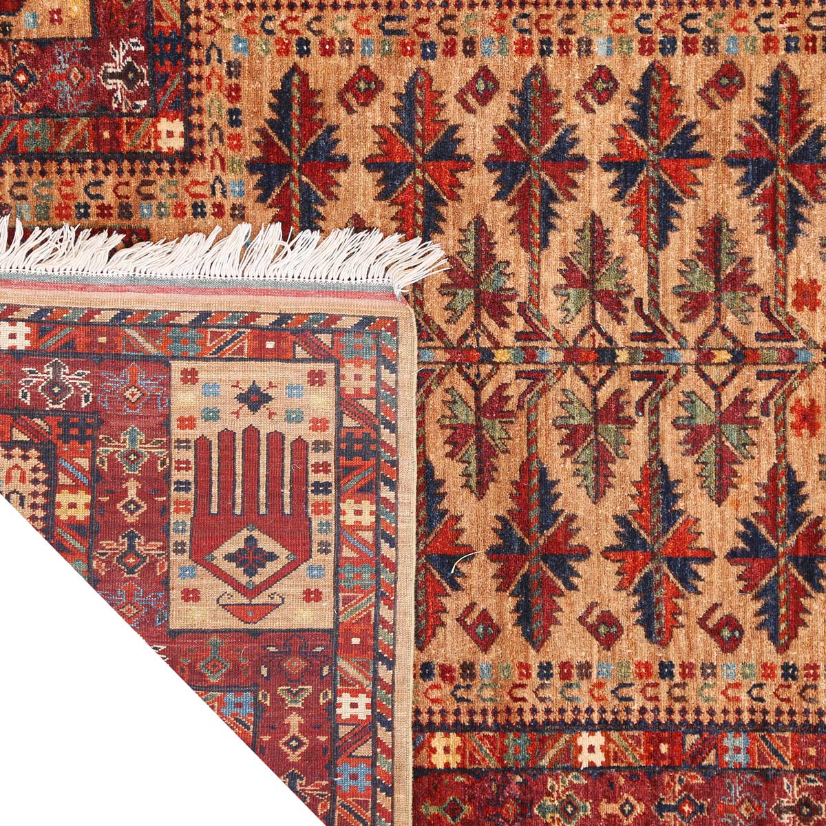 Balochi Design Handmade Vintage Prayer Rug | 5' 2" X 4' 0"