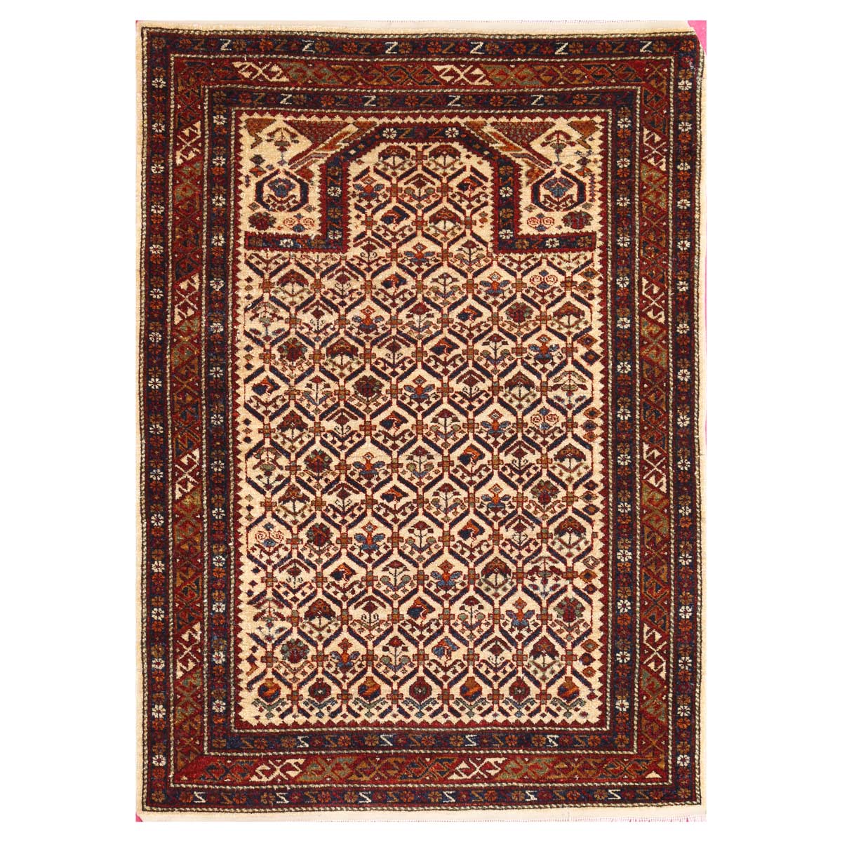 Shirawan Pattern Pure Handmade Afghan Prayer Rug | 4' 9" X 3' 5" 