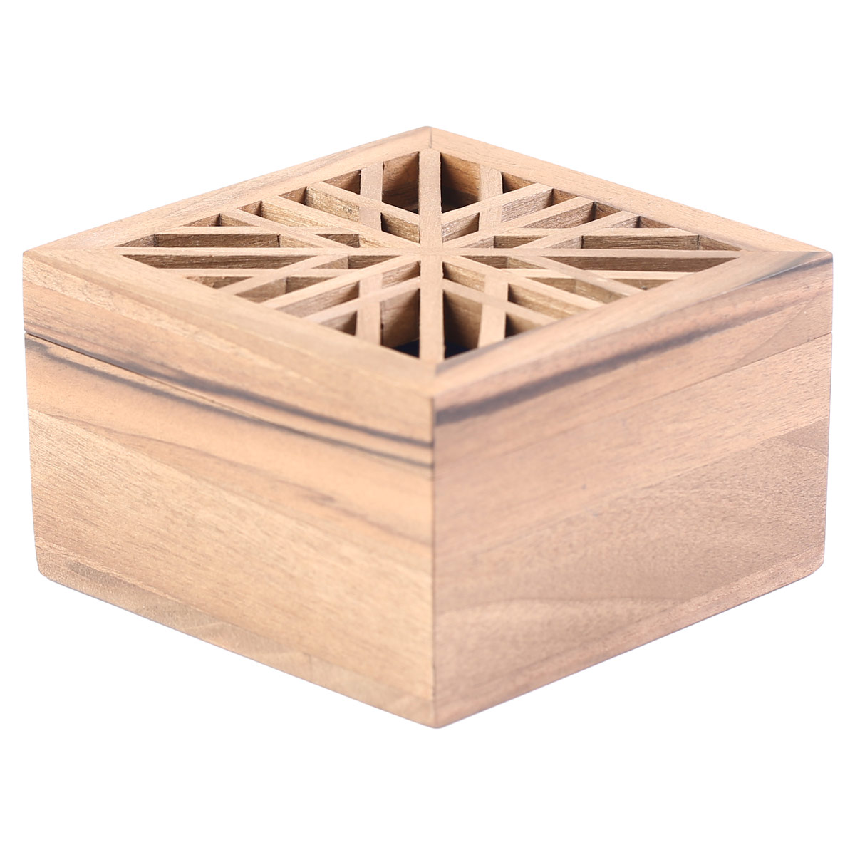 Walnut Wooden Jewelry Box | Jali Design Jewel Box